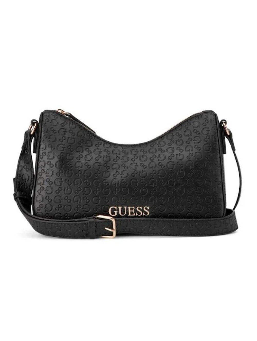 GUESS Black Embossed Logo Crossbody Handbag